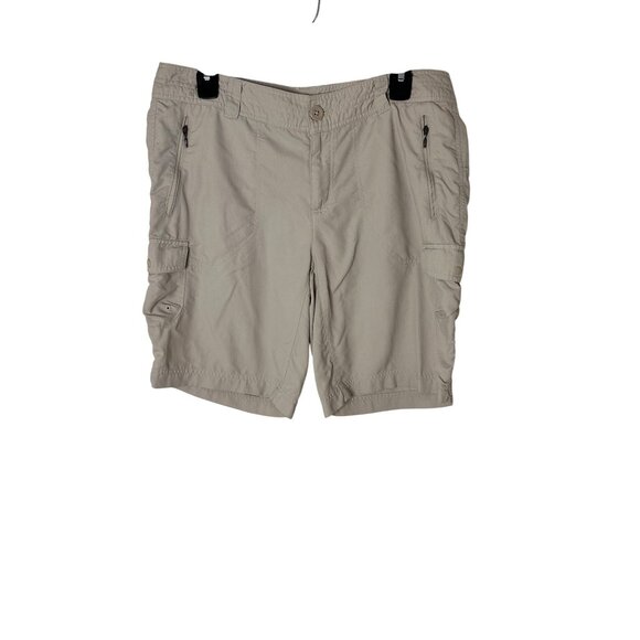 Columbia East Ridge Cargo Shorts Size 12 Beige Outdoor Hiking Lightweight Nylon - Picture 2 of 11